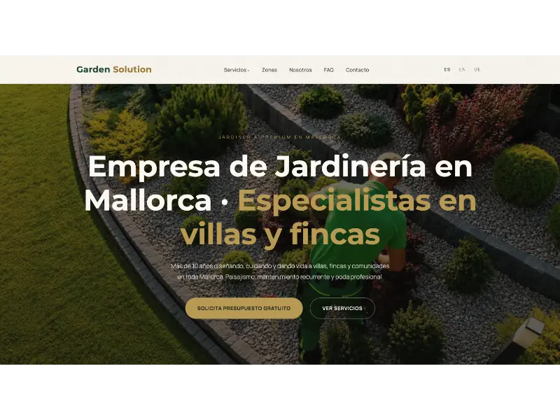 Mallorca Garden Solution — web diseñada por LMNHL