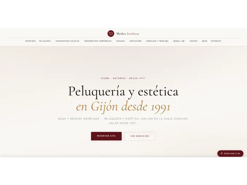 Medea Estilistas — web diseñada por LMNHL